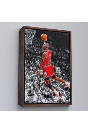Ahşap Çerçeveli Michael Jordan Smaç Tablosu-7736