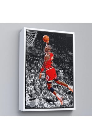 Ahşap Çerçeveli Michael Jordan Smaç Tablosu-7736