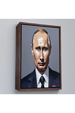 Ahşap Çerçeveli Vladimir Putin Rusya Devlet Başkanı Tablo-7737