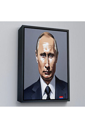 Ahşap Çerçeveli Vladimir Putin Rusya Devlet Başkanı Tablo-7737
