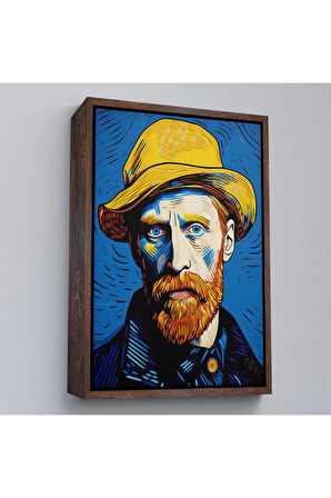 Ahşap Çerçeveli Vincent Van Gogh Portre Tablosu-7752