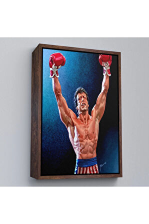 Ahşap Çerçeveli Sylvester Stallone Rocky Tablo-7782