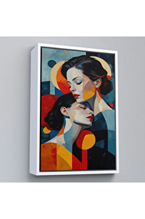 Ahşap Çerçeveli Anne Ve Kızı Tablosu-7791
