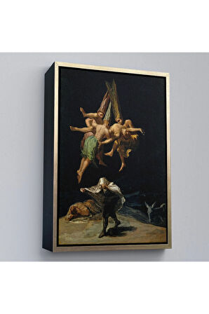 Ahşap Çerçeveli Francisco Goya - Witches Flight Cadıların Uçusu Tablosu-7794