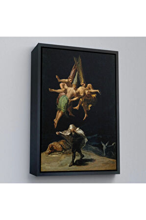 Ahşap Çerçeveli Francisco Goya - Witches Flight Cadıların Uçusu Tablosu-7794