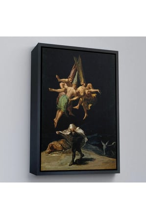 Ahşap Çerçeveli Francisco Goya - Witches Flight Cadıların Uçusu Tablosu-7794