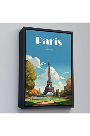 Ahşap Çerçeveli Fransa Paris Eyfel Kulesi Tablosu-7809