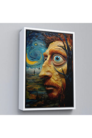 Ahşap Çerçeveli Vincent Van Gogh Tarzı Portre Tablosu-7817