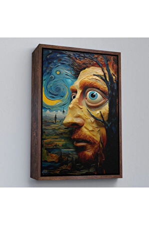 Ahşap Çerçeveli Vincent Van Gogh Tarzı Portre Tablosu-7817