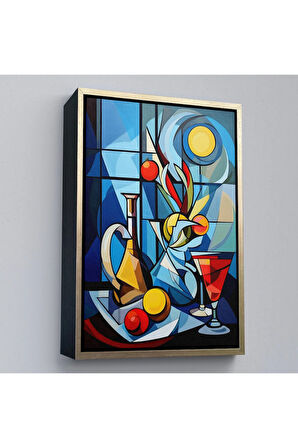 Ahşap Çerçeveli Renkli Soyut Tablo-7825