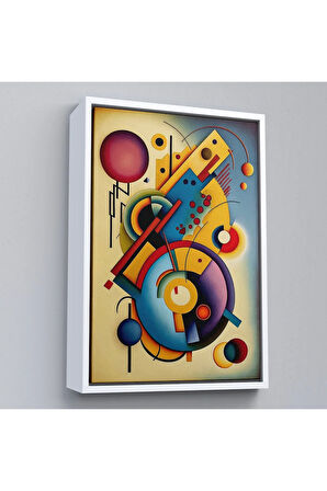 Ahşap Çerçeveli Kandinsky Tablosu Minimal Soyut Tablo-7826