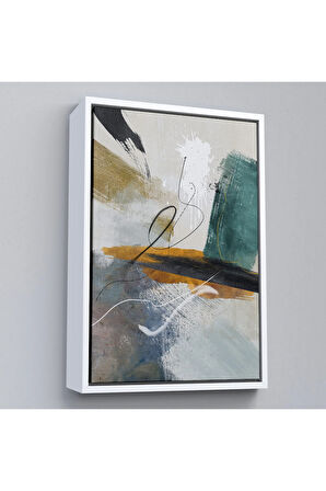 Ahşap Çerçeveli Yağlıboya Görünümlü Soyut Tablo-7834