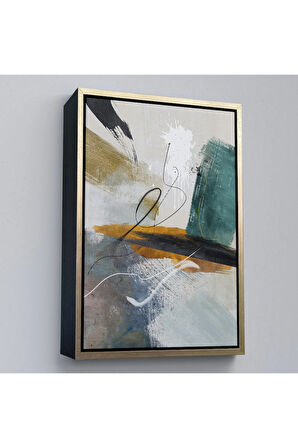 Ahşap Çerçeveli Yağlıboya Görünümlü Soyut Tablo-7834