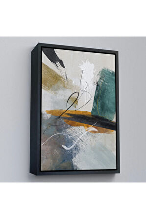 Ahşap Çerçeveli Yağlıboya Görünümlü Soyut Tablo-7834