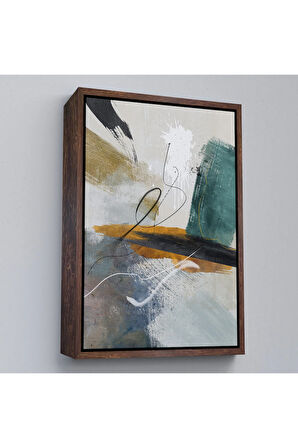 Ahşap Çerçeveli Yağlıboya Görünümlü Soyut Tablo-7834