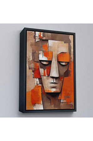 Ahşap Çerçeveli İkonik Sürreal Adam Tablosu-7836