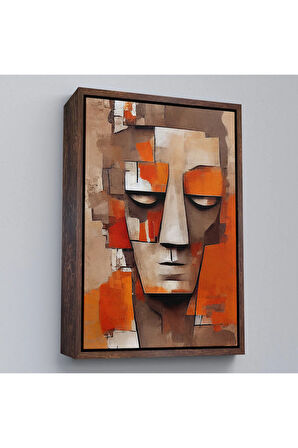 Ahşap Çerçeveli İkonik Sürreal Adam Tablosu-7836