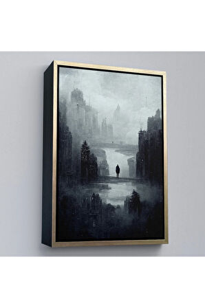 Ahşap Çerçeveli Kasvetli Kıyamet Tablosu-7847