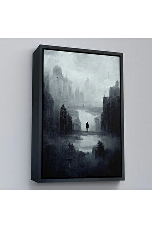 Ahşap Çerçeveli Kasvetli Kıyamet Tablosu-7847