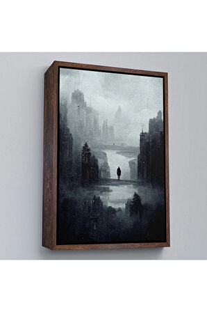 Ahşap Çerçeveli Kasvetli Kıyamet Tablosu-7847