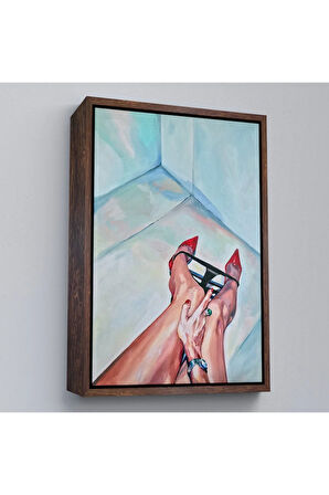 Ahşap Çerçeveli Sasha Robinson - Tuvaletteki Kadın Tablosu-7850