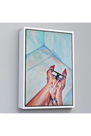 Ahşap Çerçeveli Sasha Robinson - Tuvaletteki Kadın Tablosu-7850