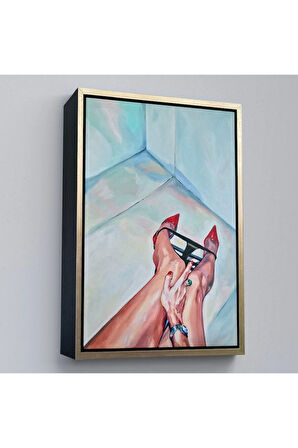 Ahşap Çerçeveli Sasha Robinson - Tuvaletteki Kadın Tablosu-7850