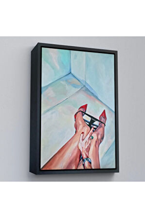 Ahşap Çerçeveli Sasha Robinson - Tuvaletteki Kadın Tablosu-7850