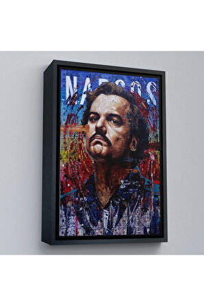 Ahşap Çerçeveli Pablo Escobar Uyuşturucu Baronu Tablosu-7862