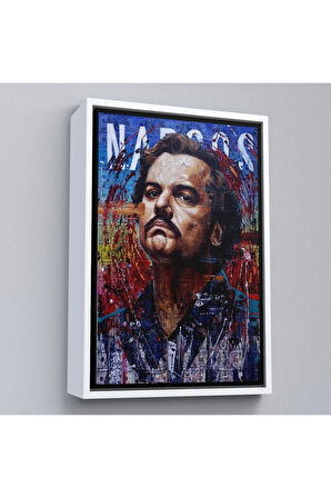 Ahşap Çerçeveli Pablo Escobar Uyuşturucu Baronu Tablosu-7862