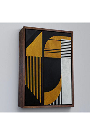 Ahşap Çerçeveli Geometrik Soyut Tablo-7871