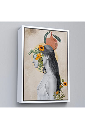 Ahşap Çerçeveli Pop Art Soyut Kadın Tablosu-7873