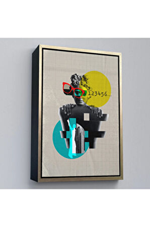 Ahşap Çerçeveli Retro Daireler Tablosu-7878