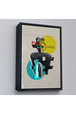 Ahşap Çerçeveli Retro Daireler Tablosu-7878