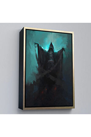 Ahşap Çerçeveli Gizemli Karanlık Ruh Yükseliyor Tablo-7884