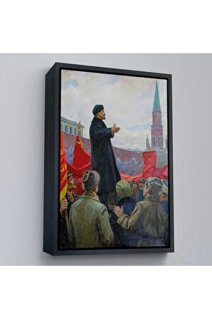 Ahşap Çerçeveli Sovyet Lideri Vladimir Lenin Tablo-7888
