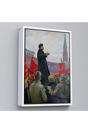 Ahşap Çerçeveli Sovyet Lideri Vladimir Lenin Tablo-7888
