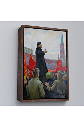 Ahşap Çerçeveli Sovyet Lideri Vladimir Lenin Tablo-7888