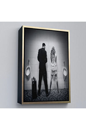 Ahşap Çerçeveli Pisuvara İşeyen Çift Tablosu-7890