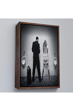 Ahşap Çerçeveli Pisuvara İşeyen Çift Tablosu-7890