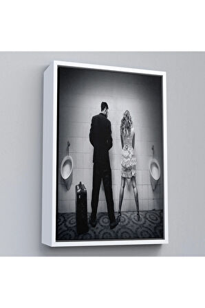 Ahşap Çerçeveli Pisuvara İşeyen Çift Tablosu-7890