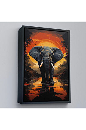 Ahşap Çerçeveli Yürüyen Fil Tablo-7895