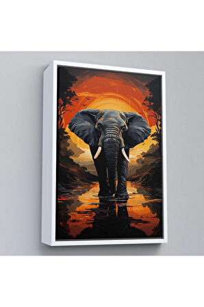 Ahşap Çerçeveli Yürüyen Fil Tablo-7895