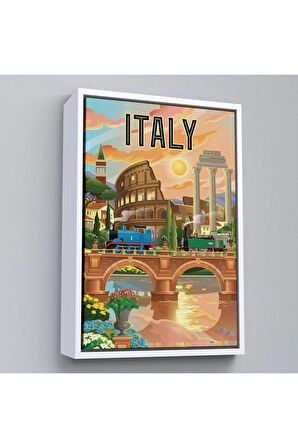 Ahşap Çerçeveli Roma İtalya Kolezyum Tablo-7906