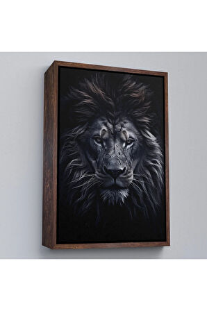 Ahşap Çerçeveli Yaralı Aslan Tablosu-7912