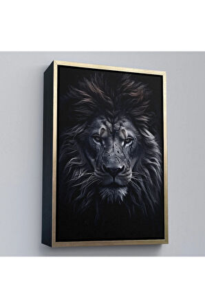 Ahşap Çerçeveli Yaralı Aslan Tablosu-7912