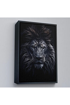 Ahşap Çerçeveli Yaralı Aslan Tablosu-7912