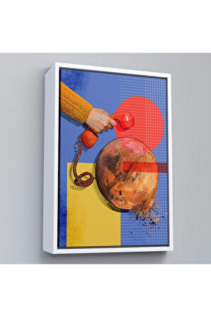 Ahşap Çerçeveli Mars'A Bağlı Sabit Telefon Tablosu-7915