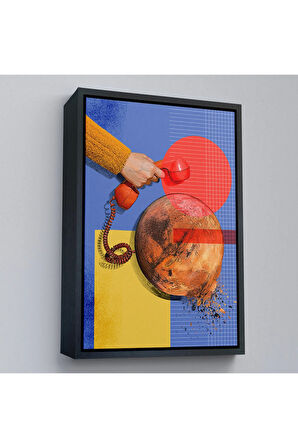 Ahşap Çerçeveli Mars'A Bağlı Sabit Telefon Tablosu-7915