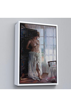 Ahşap Çerçeveli Vicente Romero Redondo - Kadın Tablosu-7942